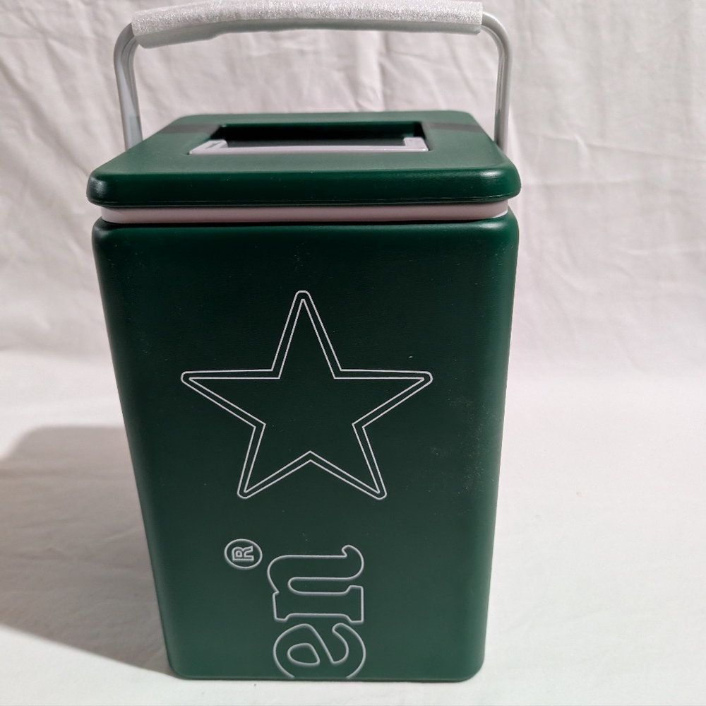Heineken Insulated Cooler  Hard Sided  Lid Carry Handles 8 Can Capacity Coolbox